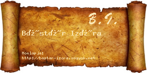 Bástár Izóra névjegykártya